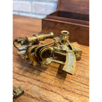 Vintage Natutical Maritime Sextant Brass Model Miniature in Wood Box