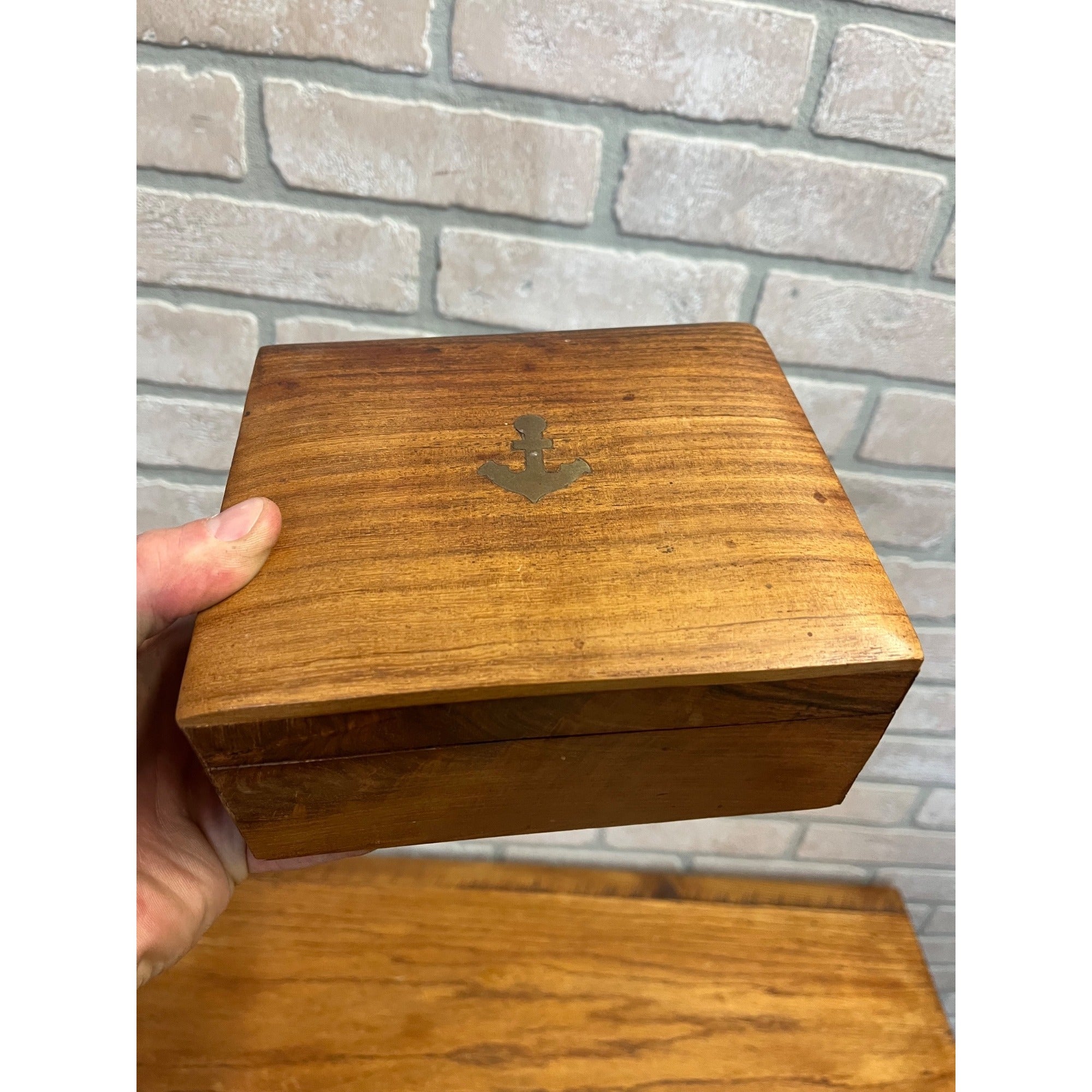 Vintage Natutical Maritime Sextant Brass Model Miniature in Wood Box