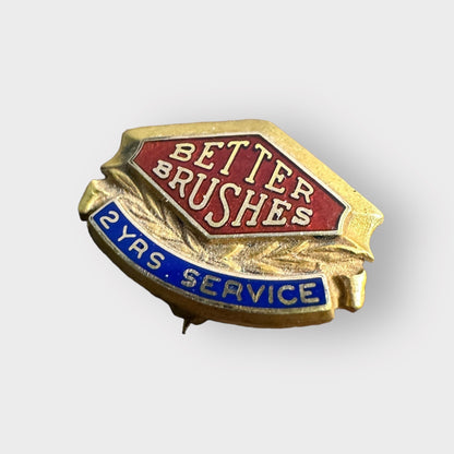 Vintage Better Brushes Product Company 1/10 10kt Gold-Filled Enamel Employee Pin