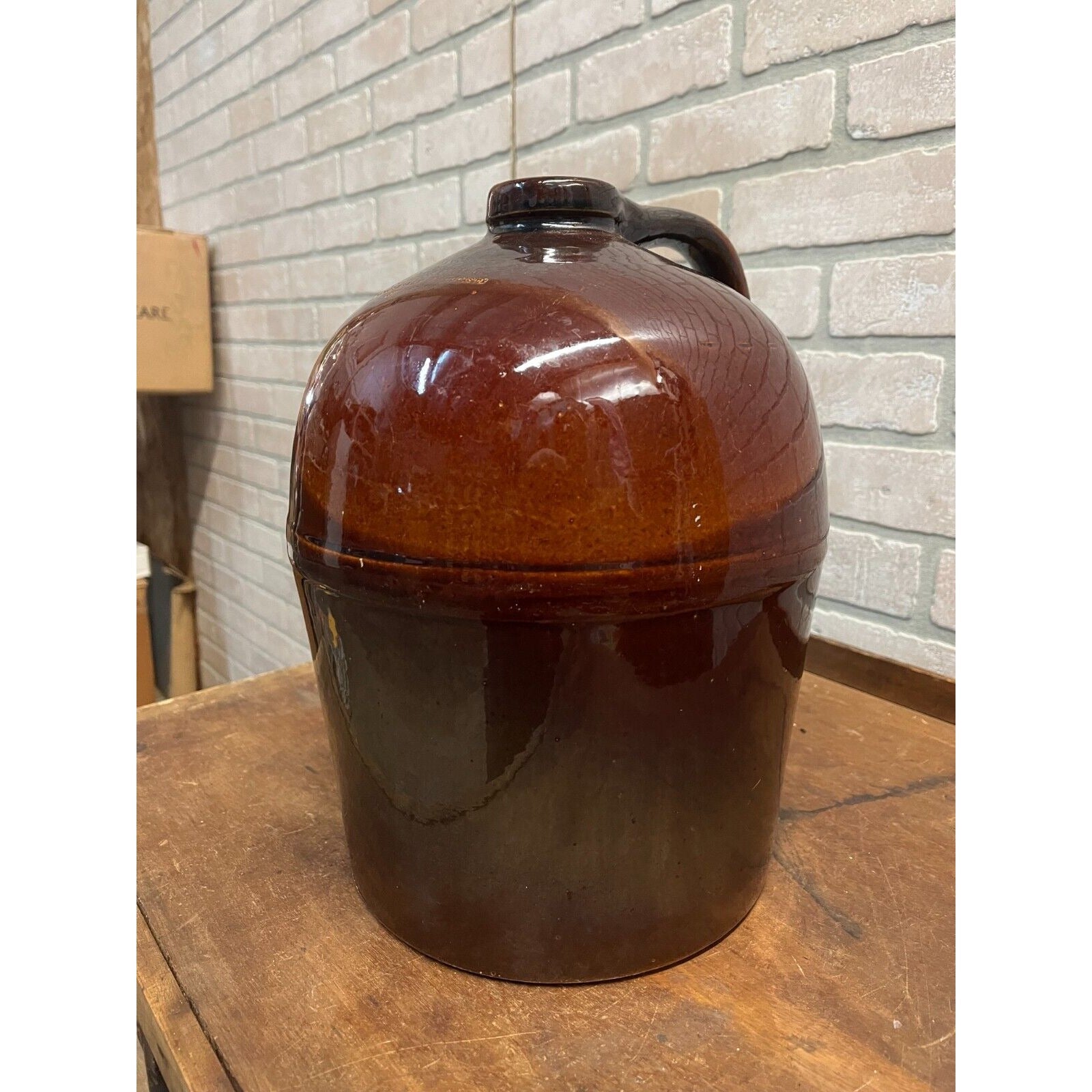 Antique 1800s Fuller & Fuller Druggists Chicago Brown Stoneware Glazed Jug