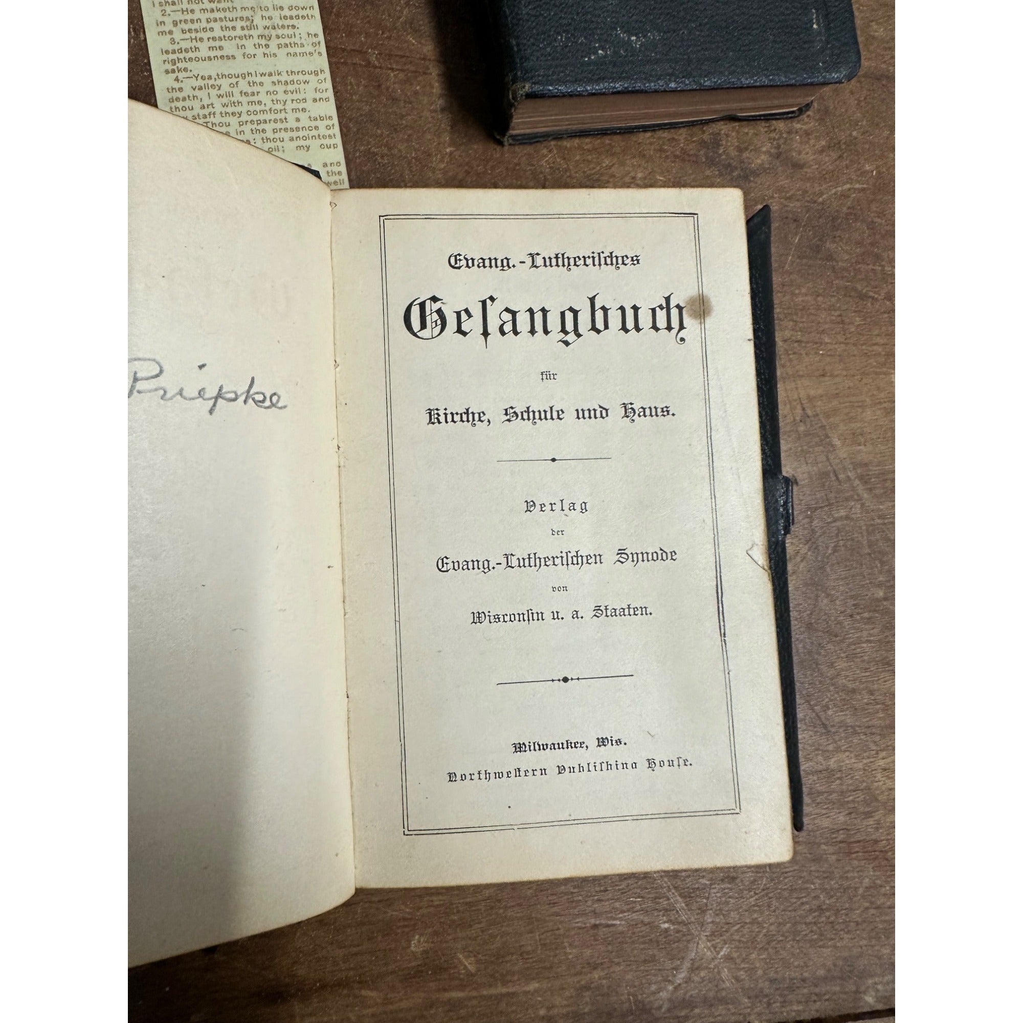 Vintage 1900s New Testament Holy Bible + German Song Book Leather Bound