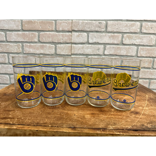 Vintage Milwaukee Brewers Set of 4 Union 76 Gas Station Promo Glass Tumblers