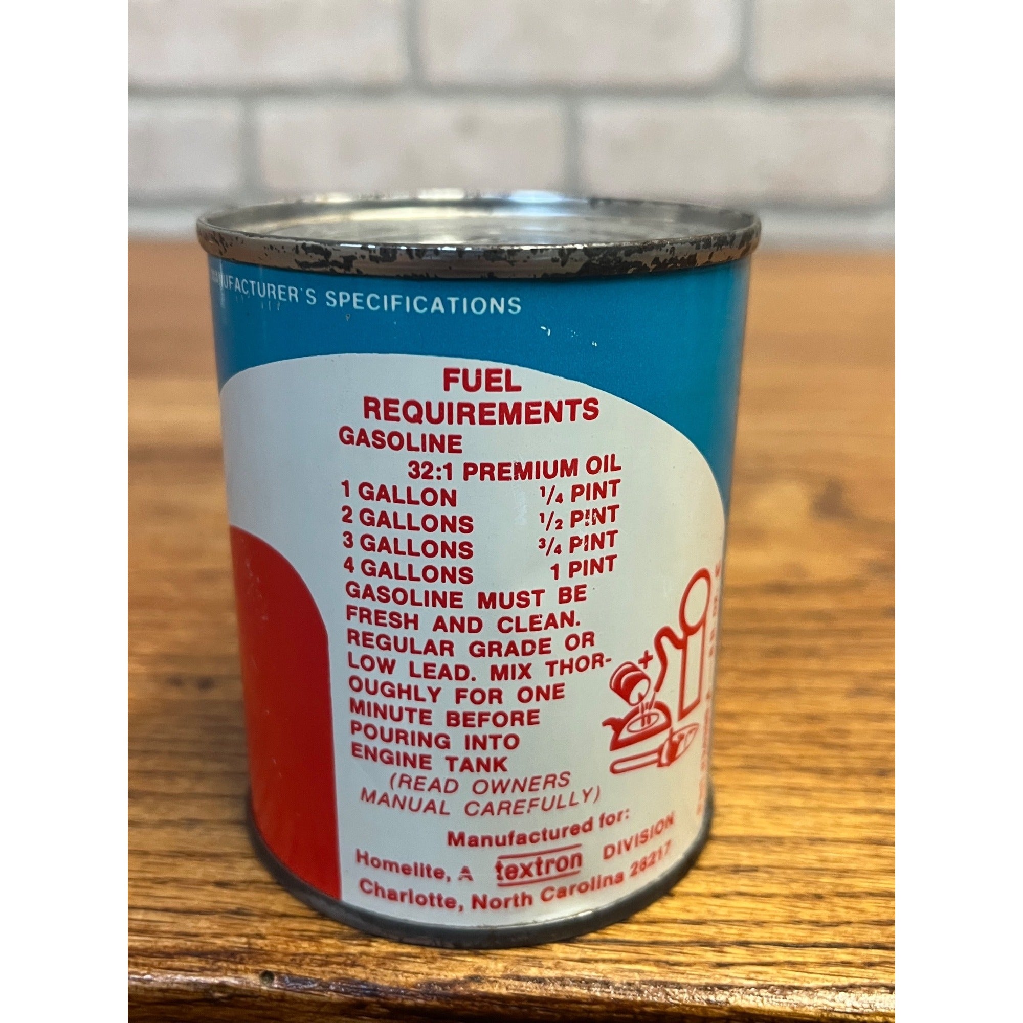 Vintage Homelite Premium 2-Cycle Motor Oil Half-Pint Tin Can SAE 40 Charlotte, North Carolina