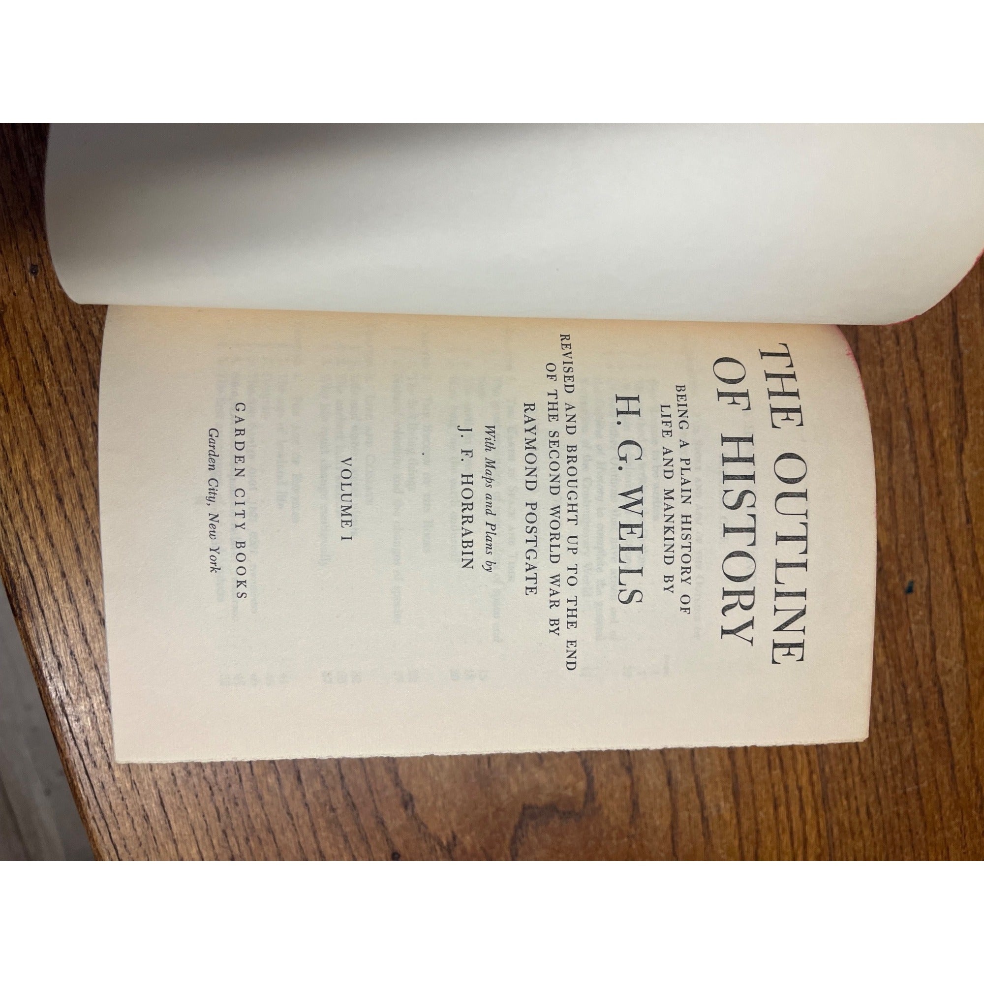 1949 The Outline of History Volumes I and II By H.G. Wells Hardcover Book Vintage Antique