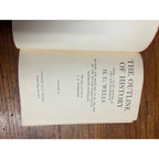 1949 The Outline of History Volumes I and II By H.G. Wells Hardcover Book Vintage Antique