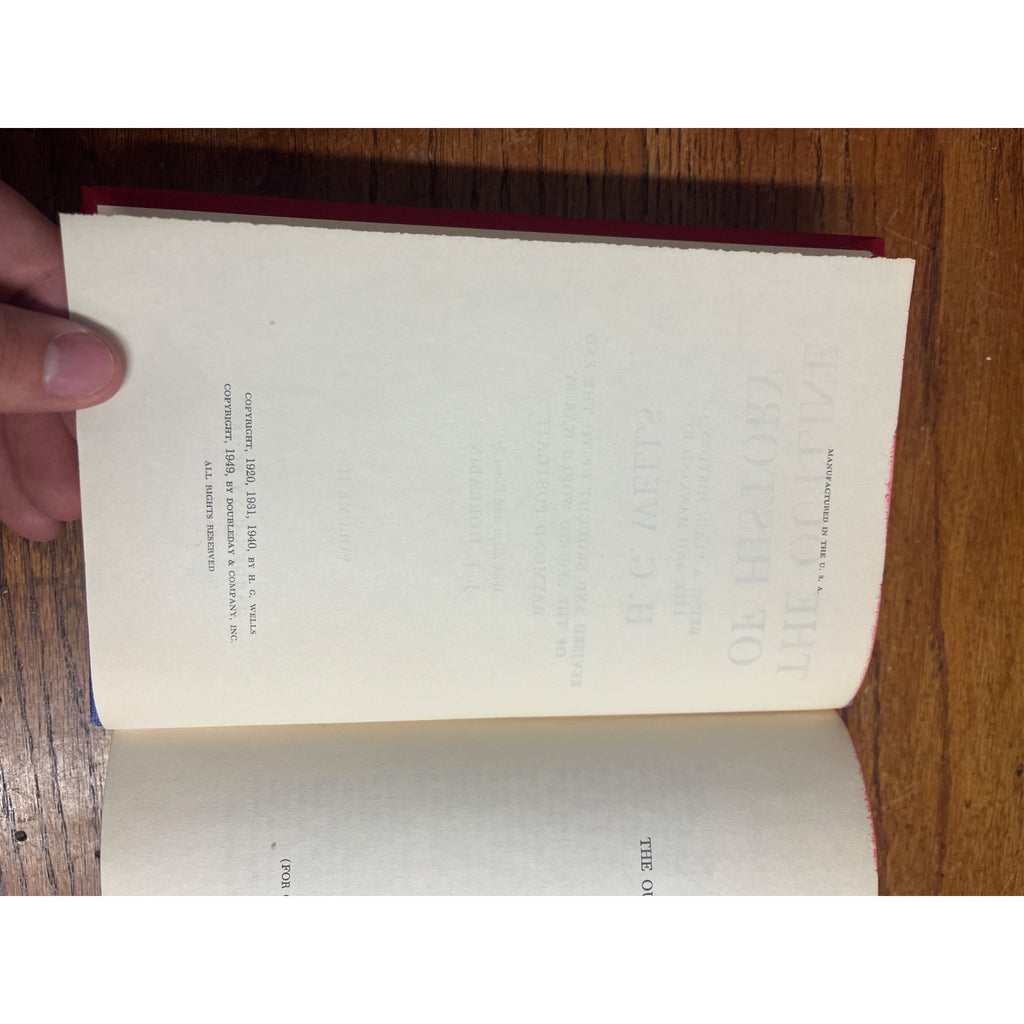 1949 The Outline of History Volumes I and II By H.G. Wells Hardcover Book Vintage Antique