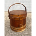 Antique Primitive 19th c. Wooden Firkin Sugar Pail Bucket Lid & Handle Farmhouse