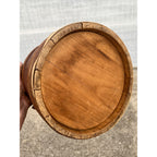 Antique Primitive 19th c. Wooden Firkin Sugar Pail Bucket Lid & Handle Farmhouse