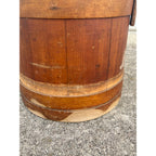 Antique Primitive 19th c. Wooden Firkin Sugar Pail Bucket Lid & Handle Farmhouse