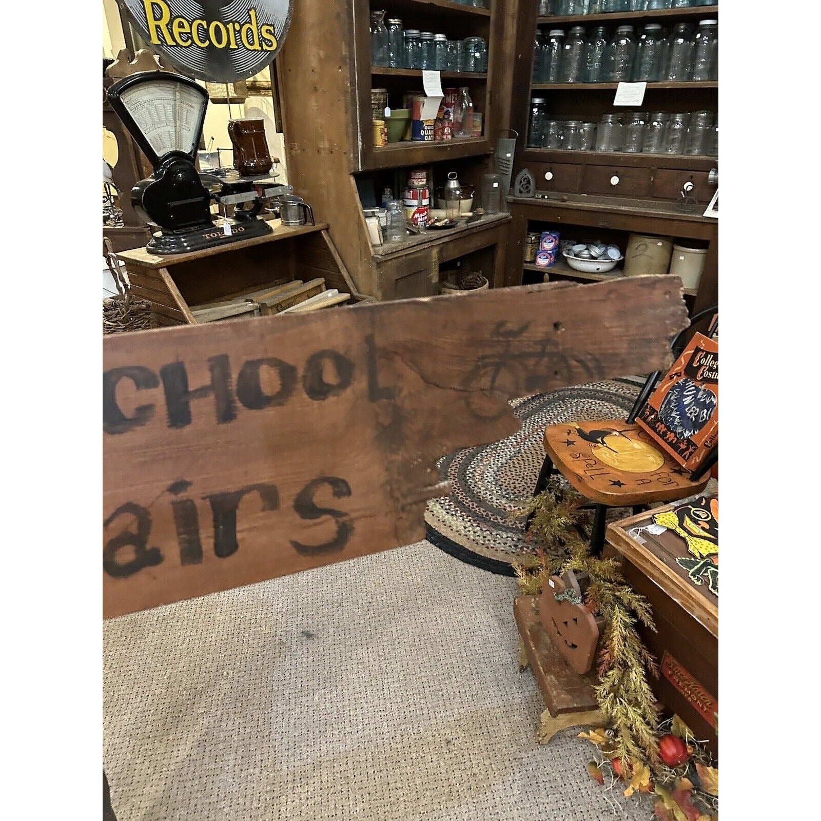 Vintage 1950s Joey's After School Bicycle Repairs Wooden Trade Advertising Sign