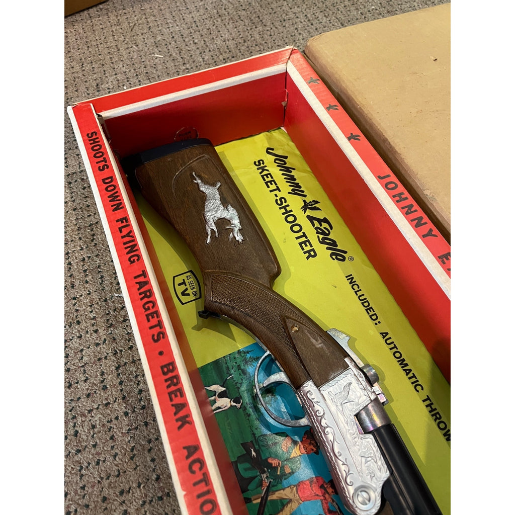 Vintage Topper Toy Johnny Eagle Skeet Shooter Break Barrel Toy with Box