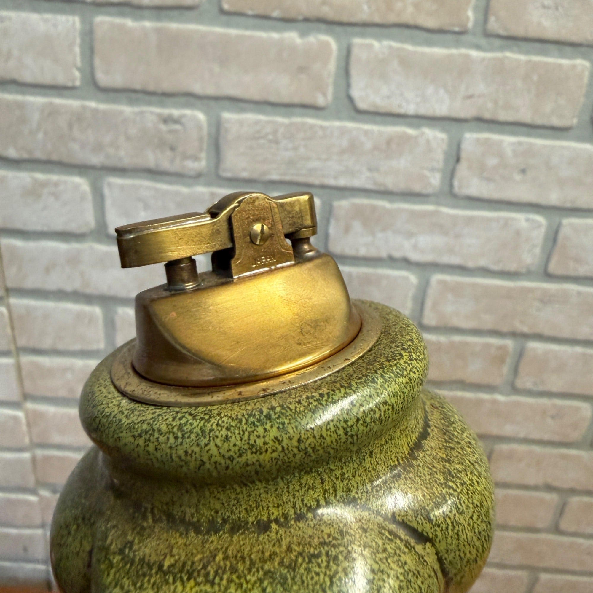 Vintage Green Mid Century Table Top Lighter 1960s Decor