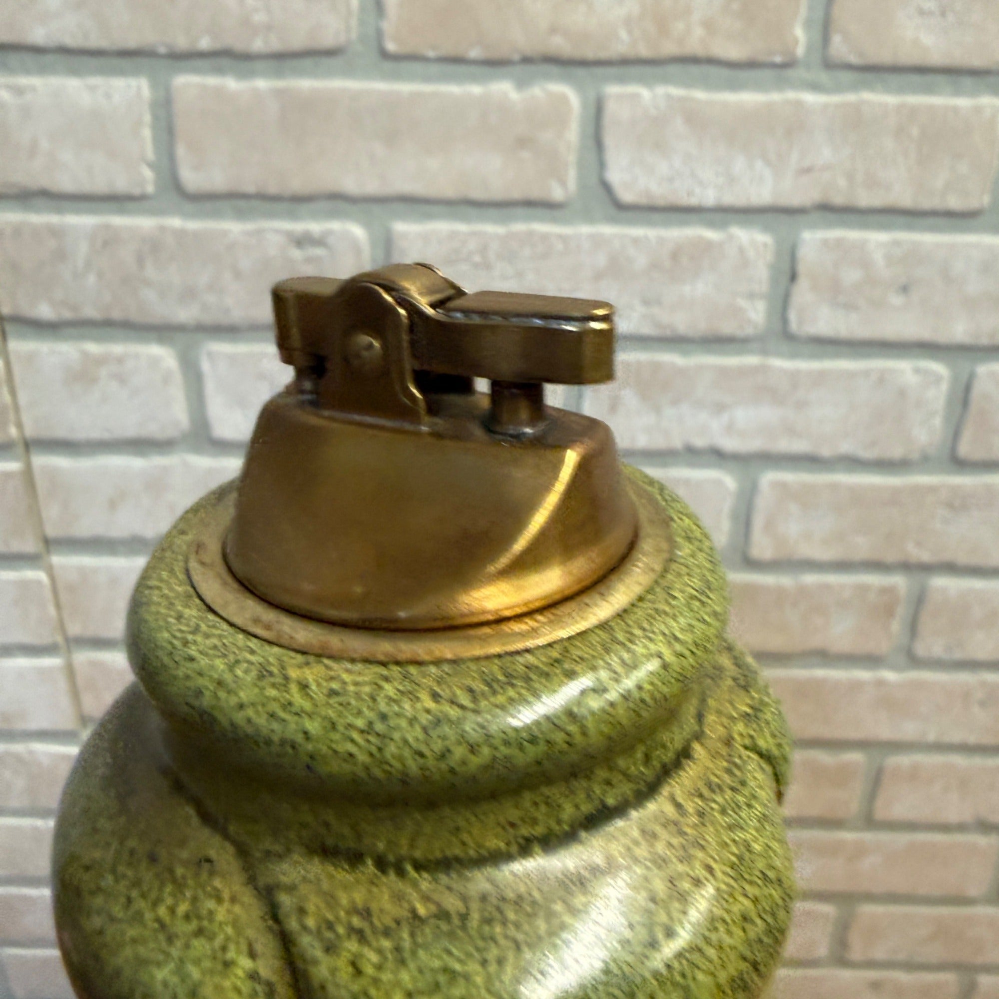 Vintage Green Mid Century Table Top Lighter 1960s Decor