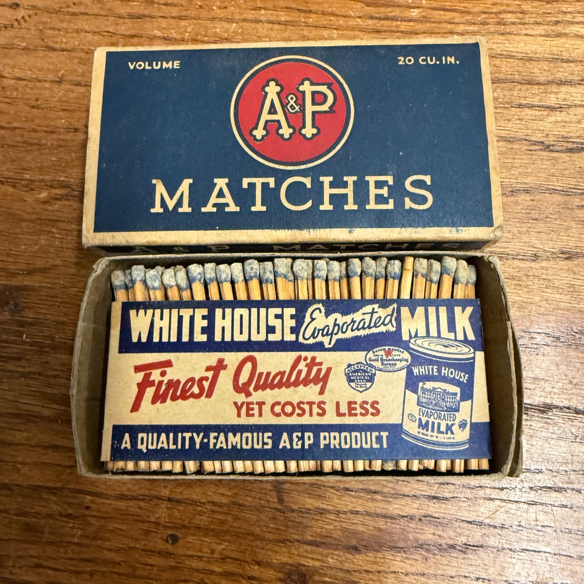 Vintage A&P Groceries Advertising Match Box w/ Matches Grocery Decor