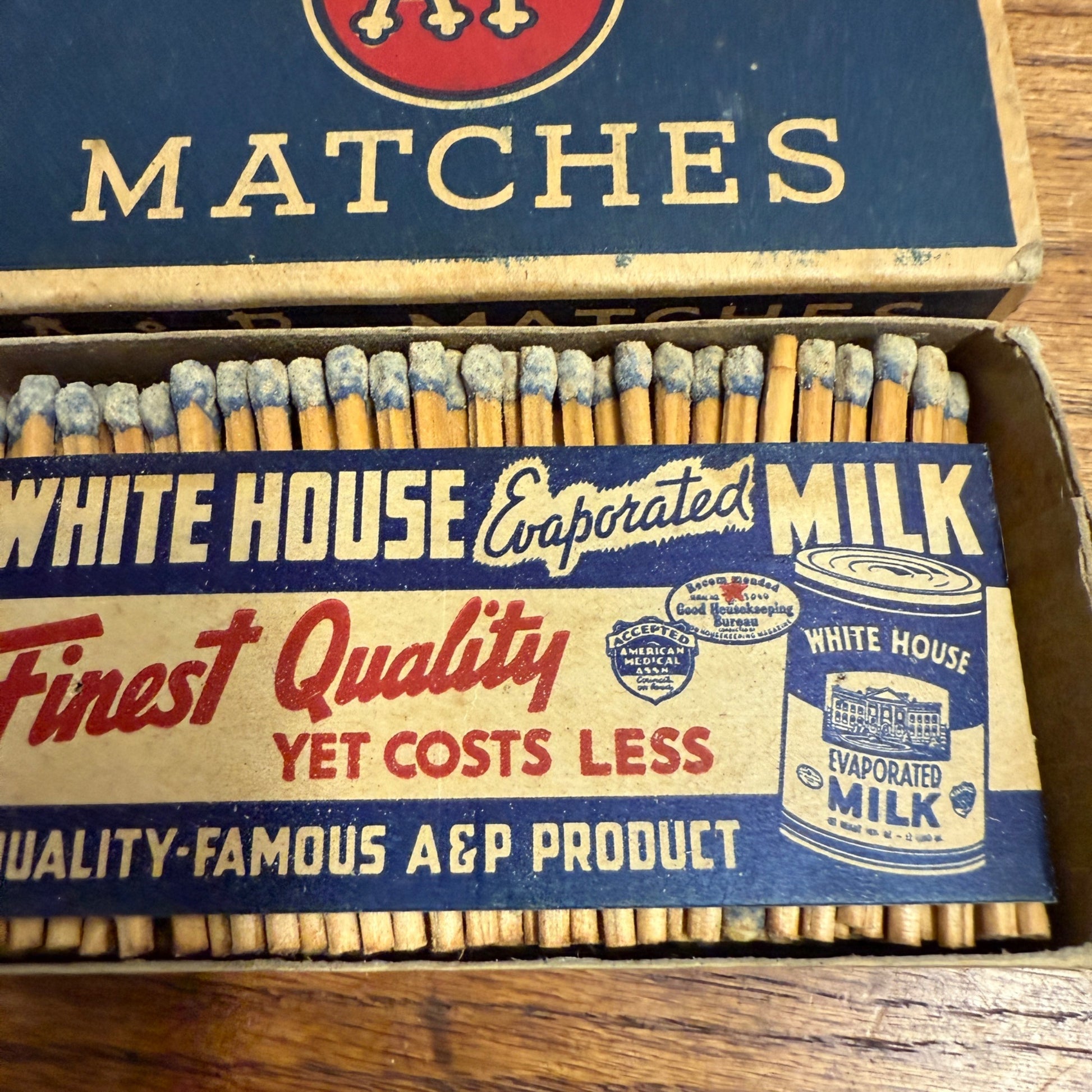 Vintage A&P Groceries Advertising Match Box w/ Matches Grocery Decor