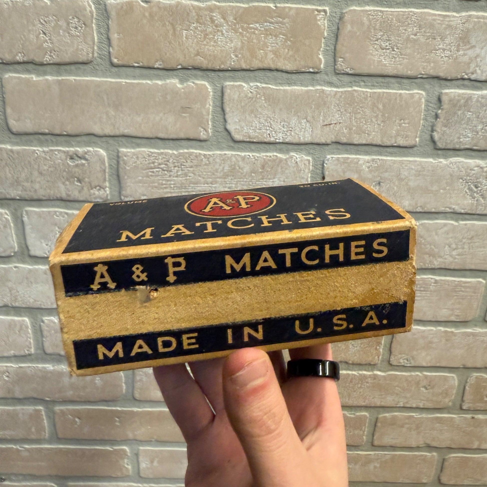 Vintage A&P Groceries Advertising Match Box w/ Matches Grocery Decor