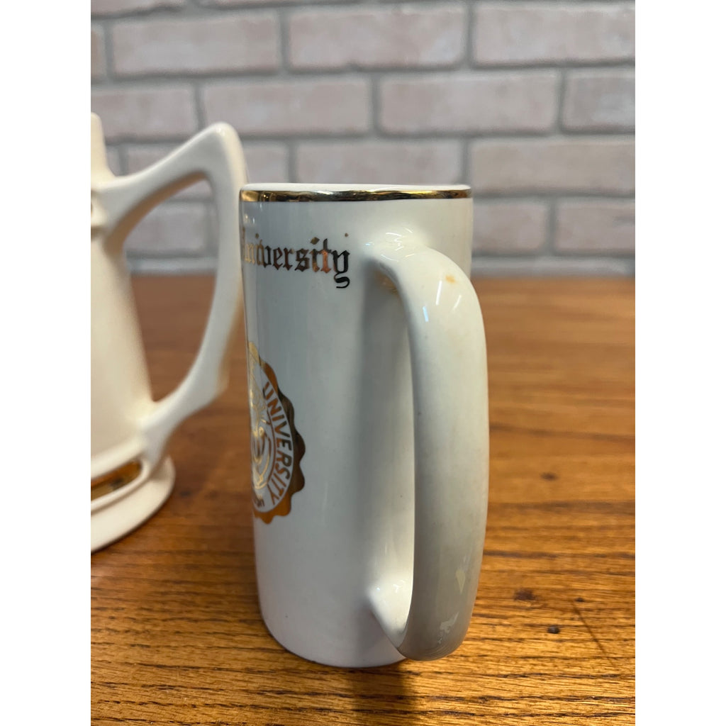Vintage 1950s Wisconsin State College Oshkosh Wis University Mugs Bunting