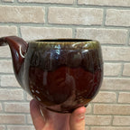 Vintage Smoking Pipe Glazed Ceramic Planter MCM Brown and Green Japan