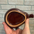 Vintage Smoking Pipe Glazed Ceramic Planter MCM Brown and Green Japan