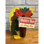 Vintage Walter's Brewing Co. Holiday Beer Advertising Sign Display Eau Claire WI
