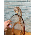 Vintage Fostoria "June" Large Pink Scroll Handled Oval Console Bowl #2395