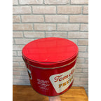 Vintage Tom Sturgis Pretzel Tin Can Canister with Lid Reading PA Advertising