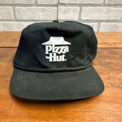 VINTAGE PIZZA HUT ADJUSTABLE BLACK MESH HAT TRUCKER BASEBALL CAP