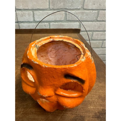 Vintage Halloween Paper Mache Pulp Choir Boy Jack O Lantern JOL 5"