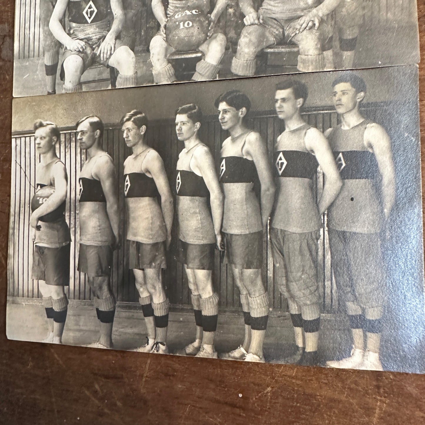 (2) 1910 EARLY MILWAUKEE WISCONSIN WIS BASKETBALL TEAM PHOTOS SPORTS POSTCARD