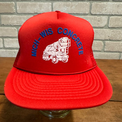 VINTAGE MICH-WIS CONCRETE CONSTRUCTION MESH RETRO SNAPBACK HAT