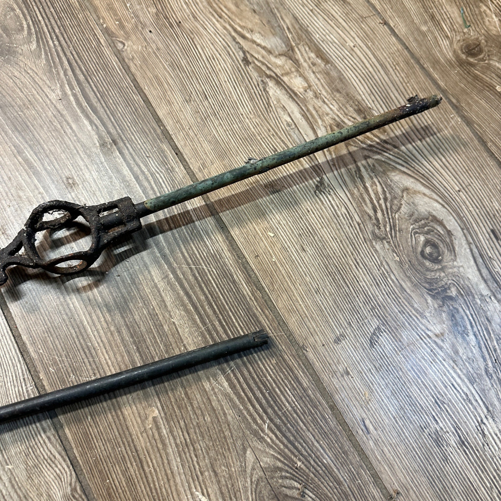 ANTIQUE LOT (2) WEATHERVANE LIGHTNING ROD PARTS ARROWS BRASS CAST IRON