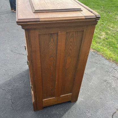 Antique Wooden Oak Ice Box Fridge Cabinet Cupboard