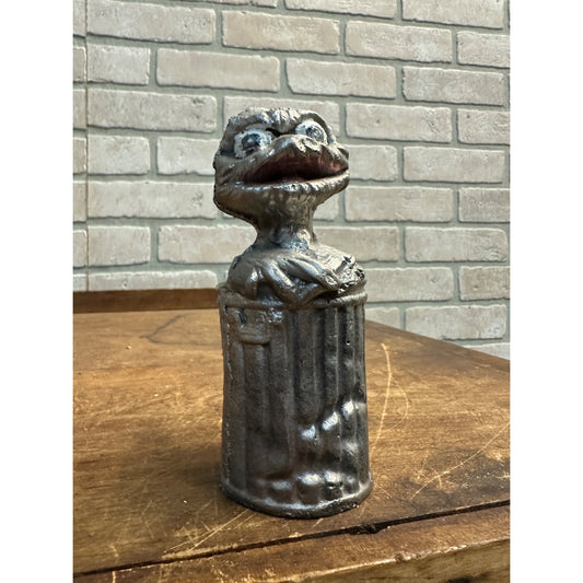 RARE Vintage Oscar the Grouch Sesame Street Cast Metal Aluminum Figure