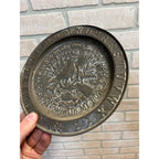Antique Primitive 19th c. "Who Killed Cock Robin" Nursery Rhyme Tin Plate