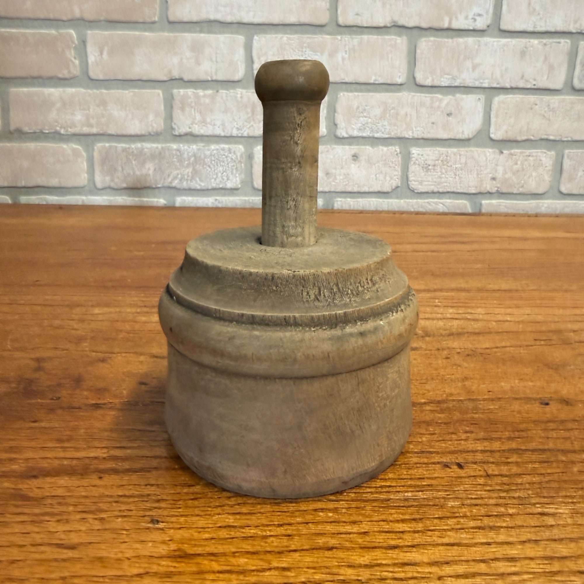 Antique Primitive 19th c. Butter Mold Press Flower Floral Pattern Farmhouse