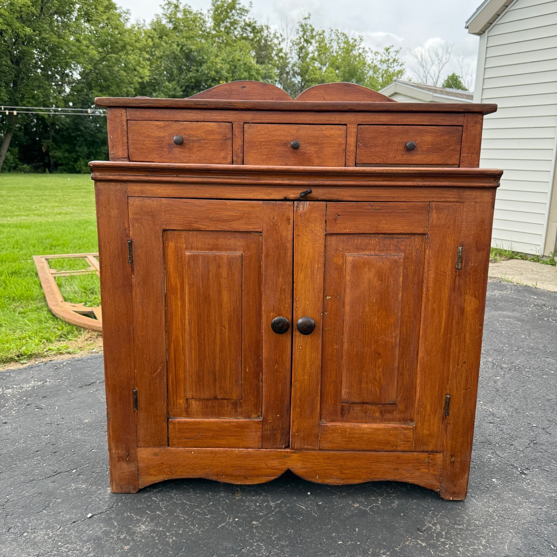 Antique Primitive Pennsylvania Jelly Pantry Cabinet 1800s Farmhouse Three Drawer