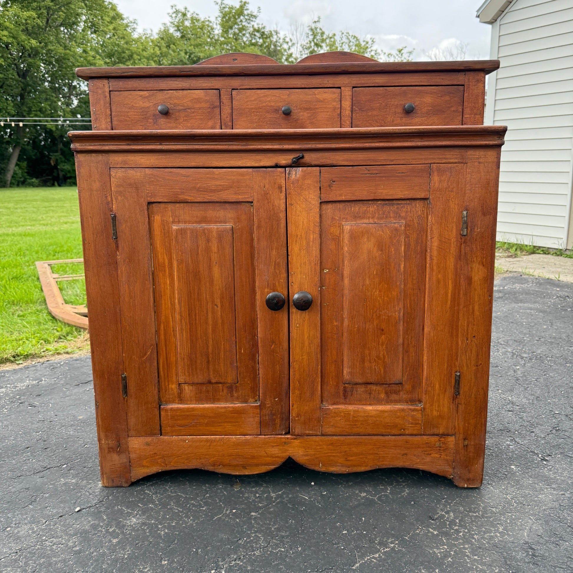 Antique Primitive Pennsylvania Jelly Pantry Cabinet 1800s Farmhouse Three Drawer
