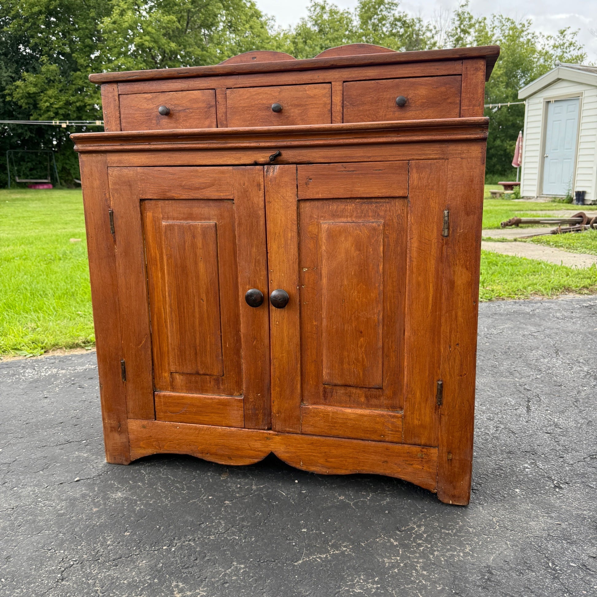 Antique Primitive Pennsylvania Jelly Pantry Cabinet 1800s Farmhouse Three Drawer