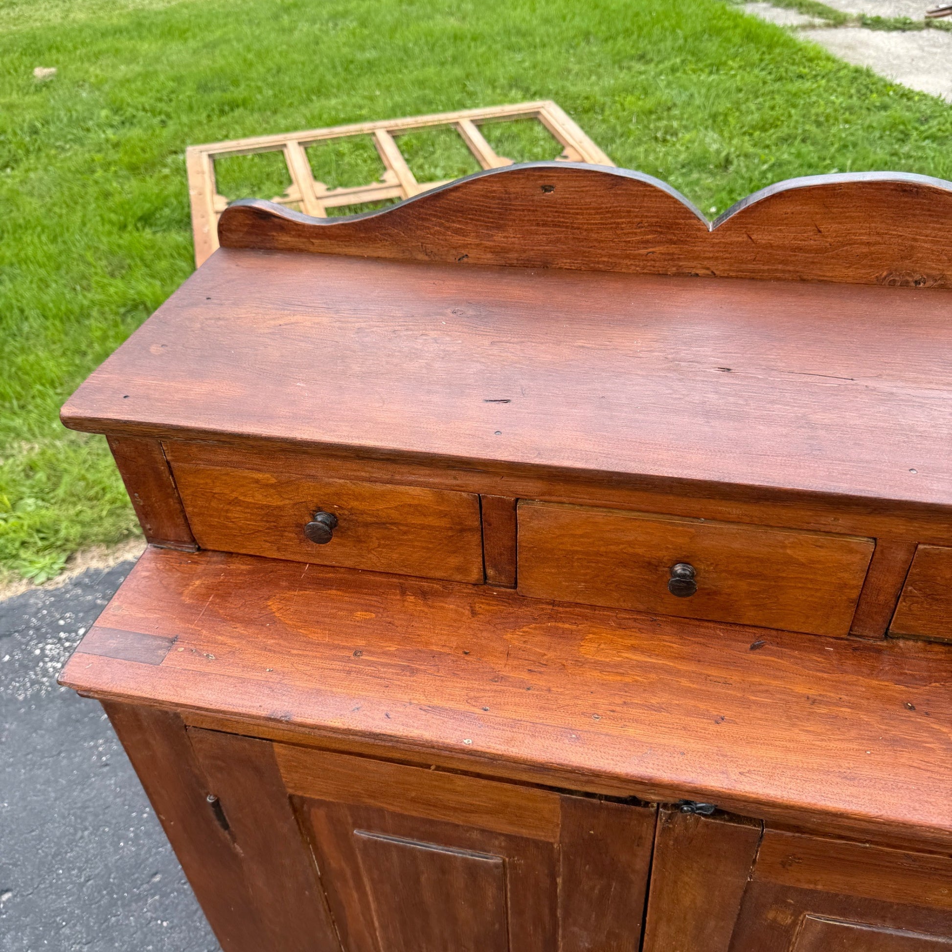 Antique Primitive Pennsylvania Jelly Pantry Cabinet 1800s Farmhouse Three Drawer