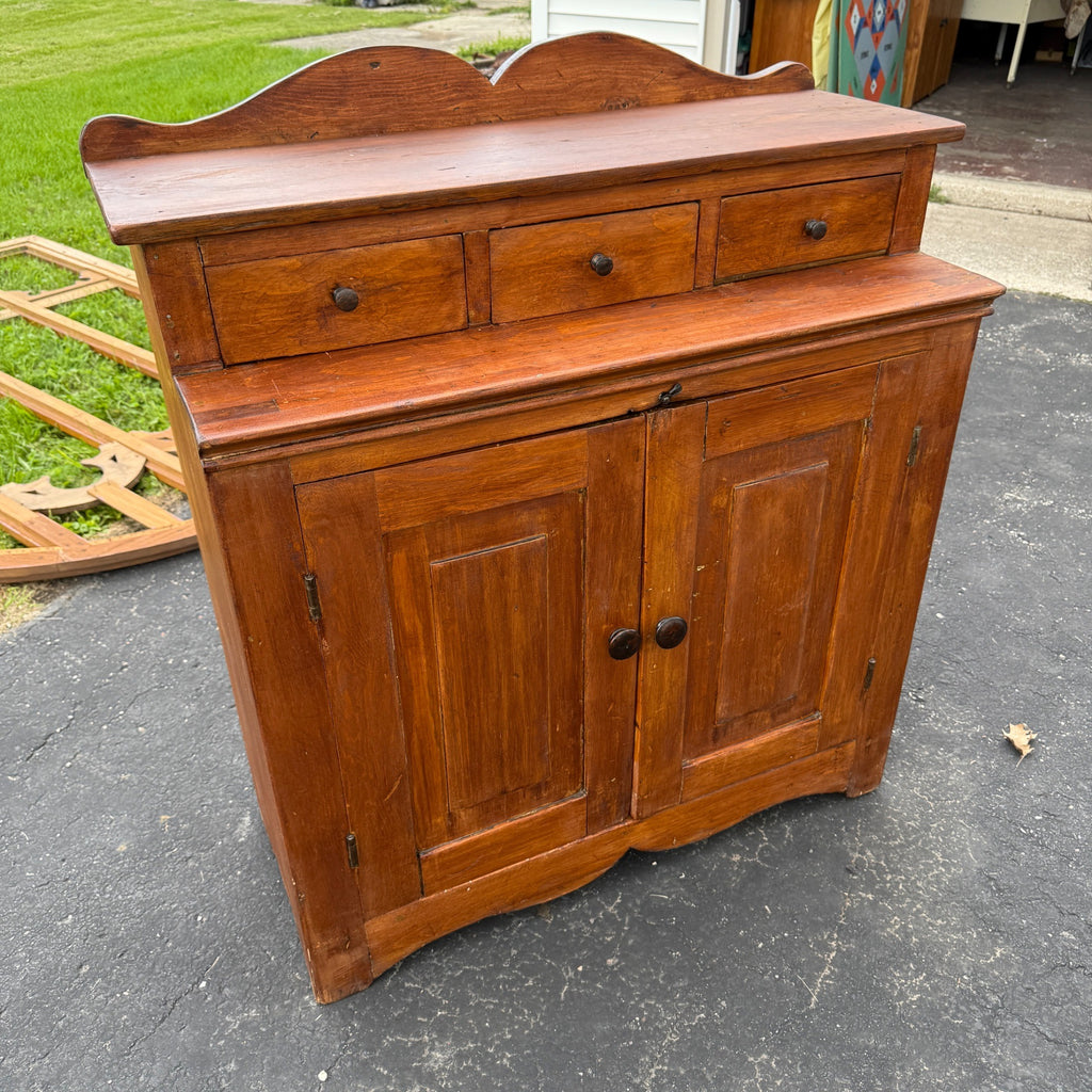 Antique Primitive Pennsylvania Jelly Pantry Cabinet 1800s Farmhouse Three Drawer
