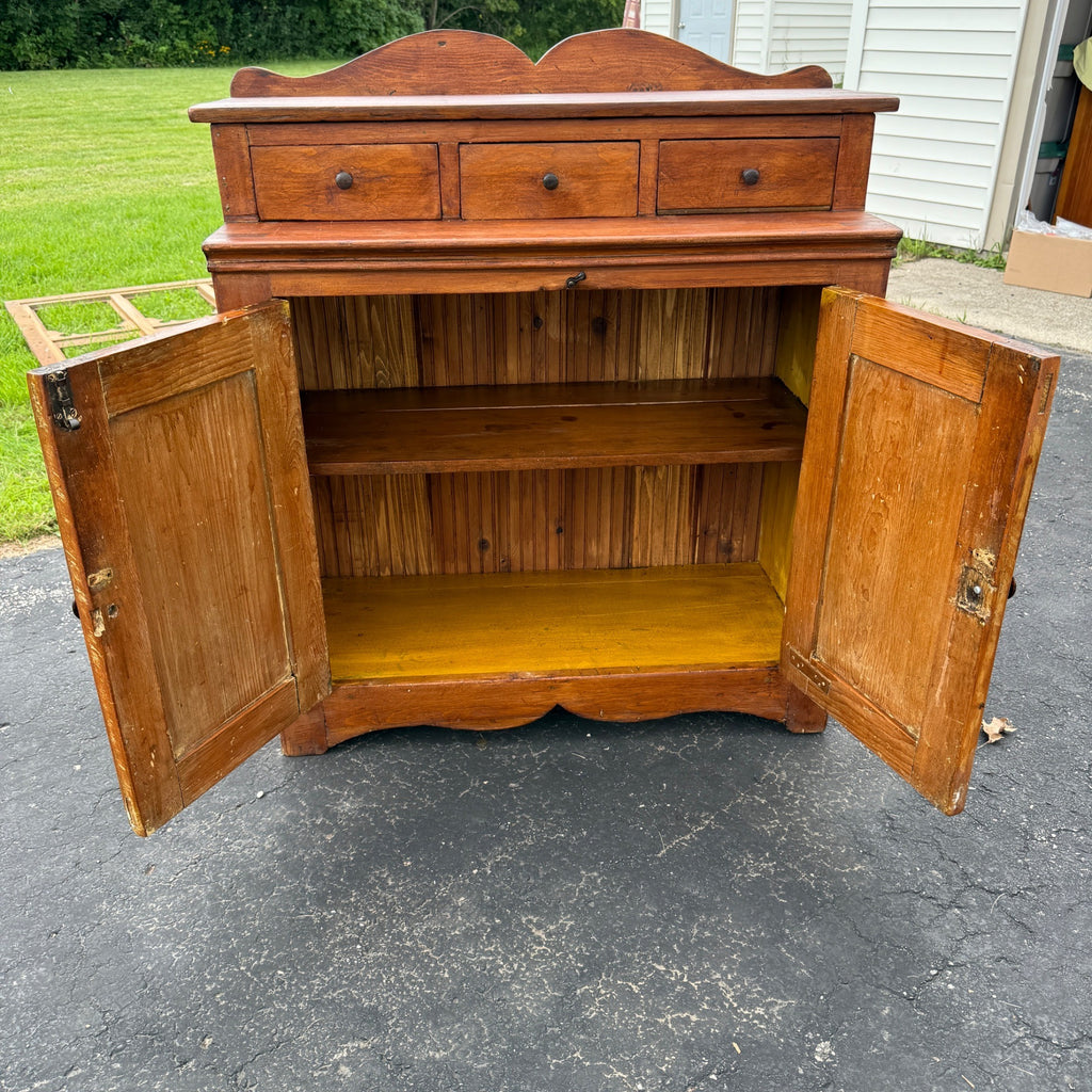 Antique Primitive Pennsylvania Jelly Pantry Cabinet 1800s Farmhouse Three Drawer