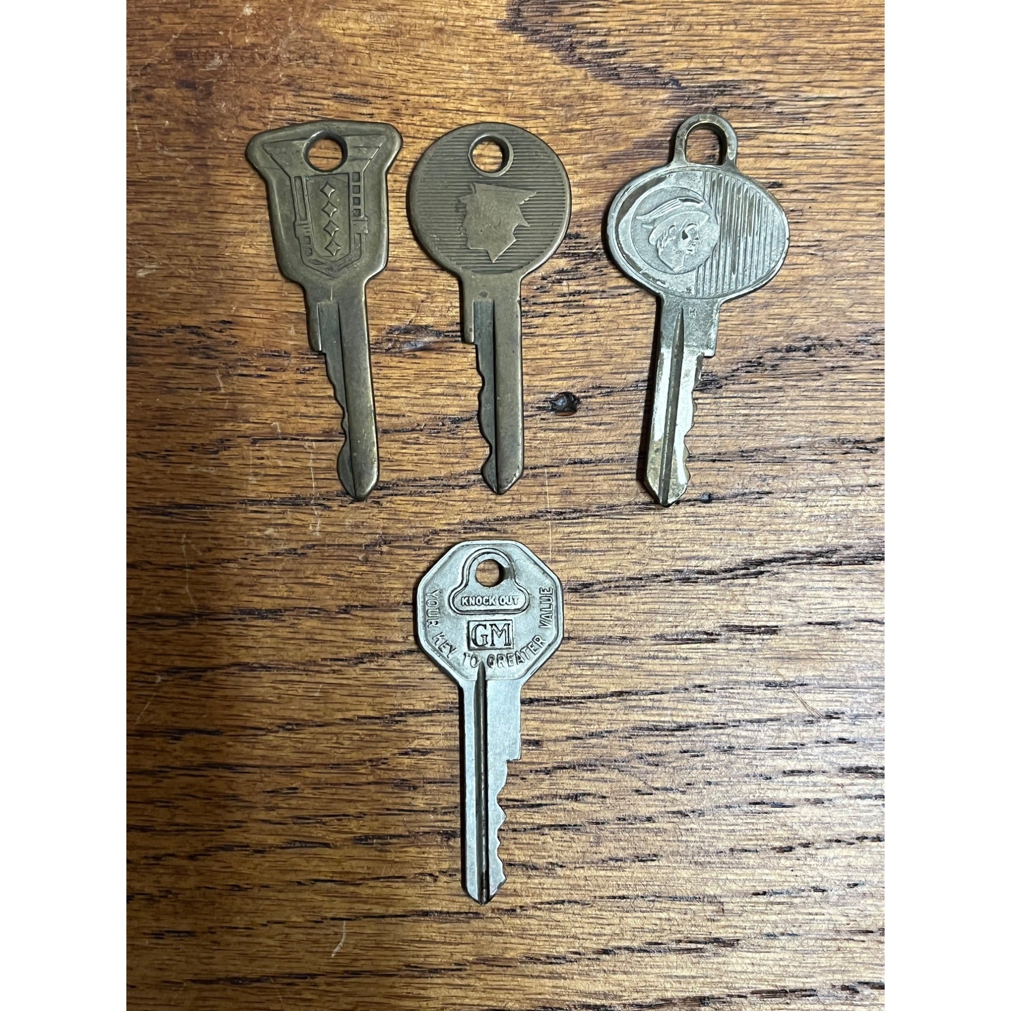 Vintage Mercury Lincoln GM Automobile Car Keys Lot Brass Embossed