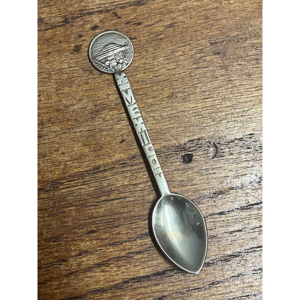 Vintage Mexican Alpaca Silver Souvenir Tea Spoon w/ Mayan Pyramid – 3.75" – 8.34 Grams
