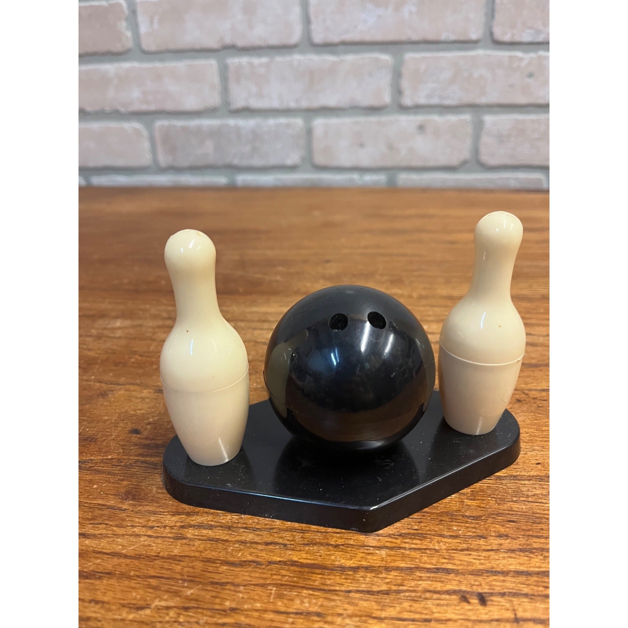 Vintage 1950s Ten Pin Bowling Salt & Pepper Shakers with Box - Plastic