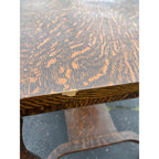 Vintage Early 1900s Grain Painted Wooden Library Table Desk w/ Drawer