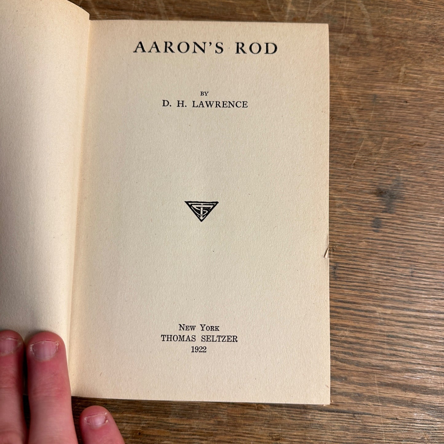 Aaron's Rod (D.H. Lawrence) 1922 3rd Printing Hardcover Dust Jacket - VG