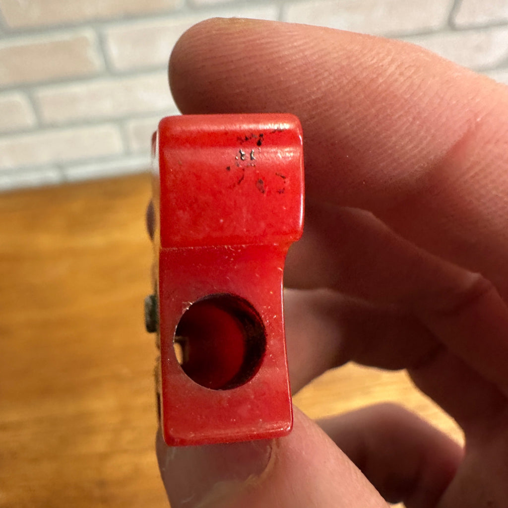 Vintage Marbled Bakelite Scotty Dog Pencil Sharpener Red