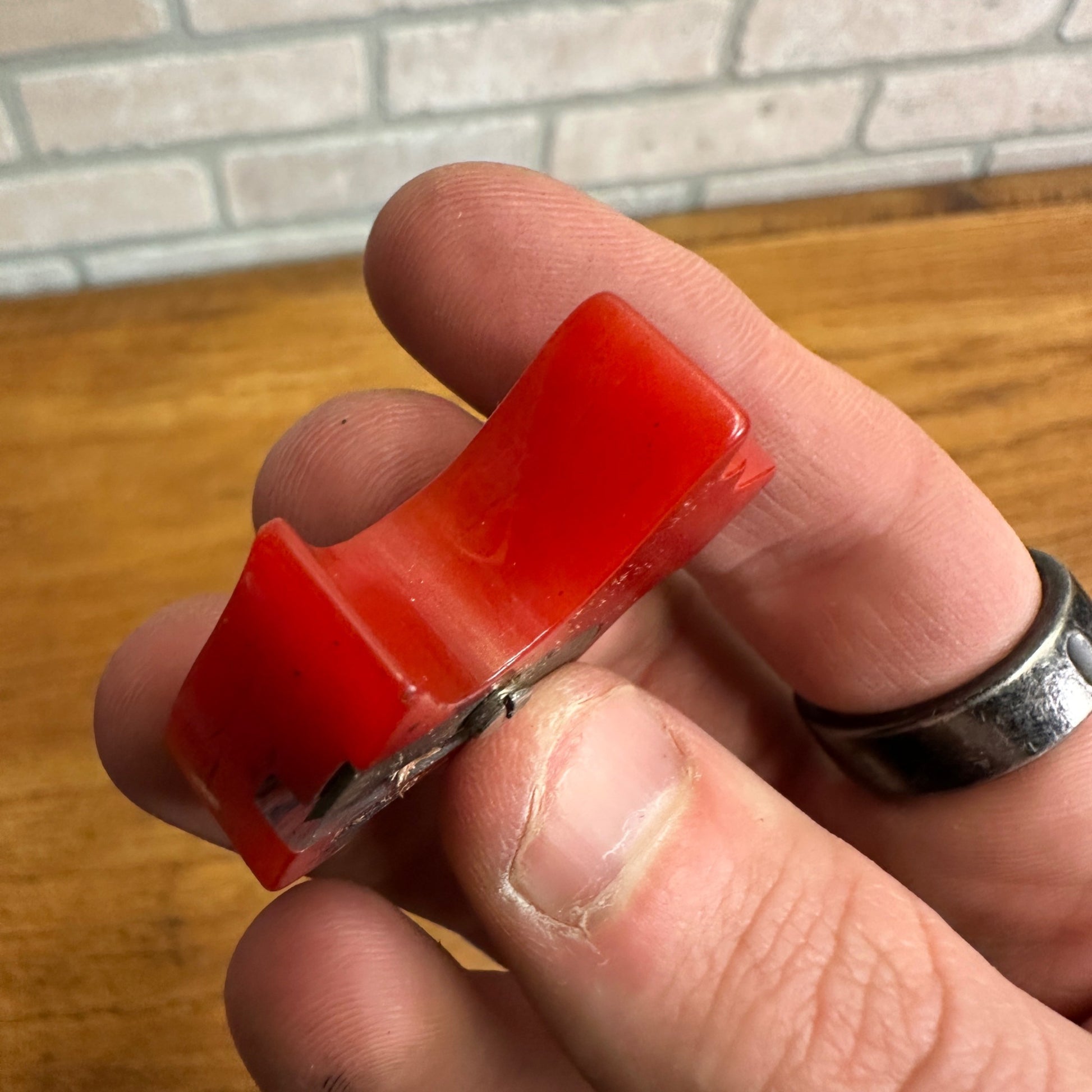 Vintage Marbled Bakelite Scotty Dog Pencil Sharpener Red