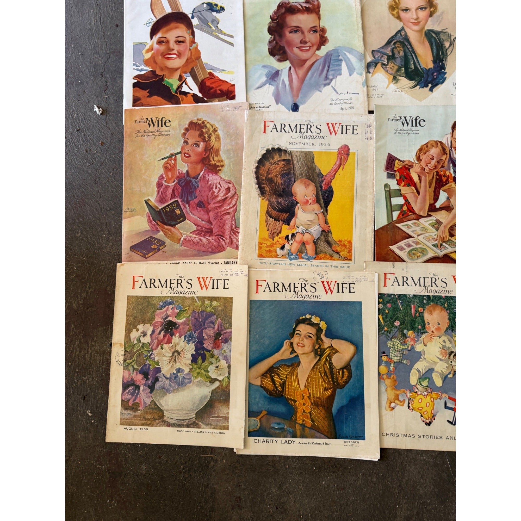Vintage Farm Journal Farmer's Wife Magazine Lot of 30 1930s 1940s Paper Ephemera