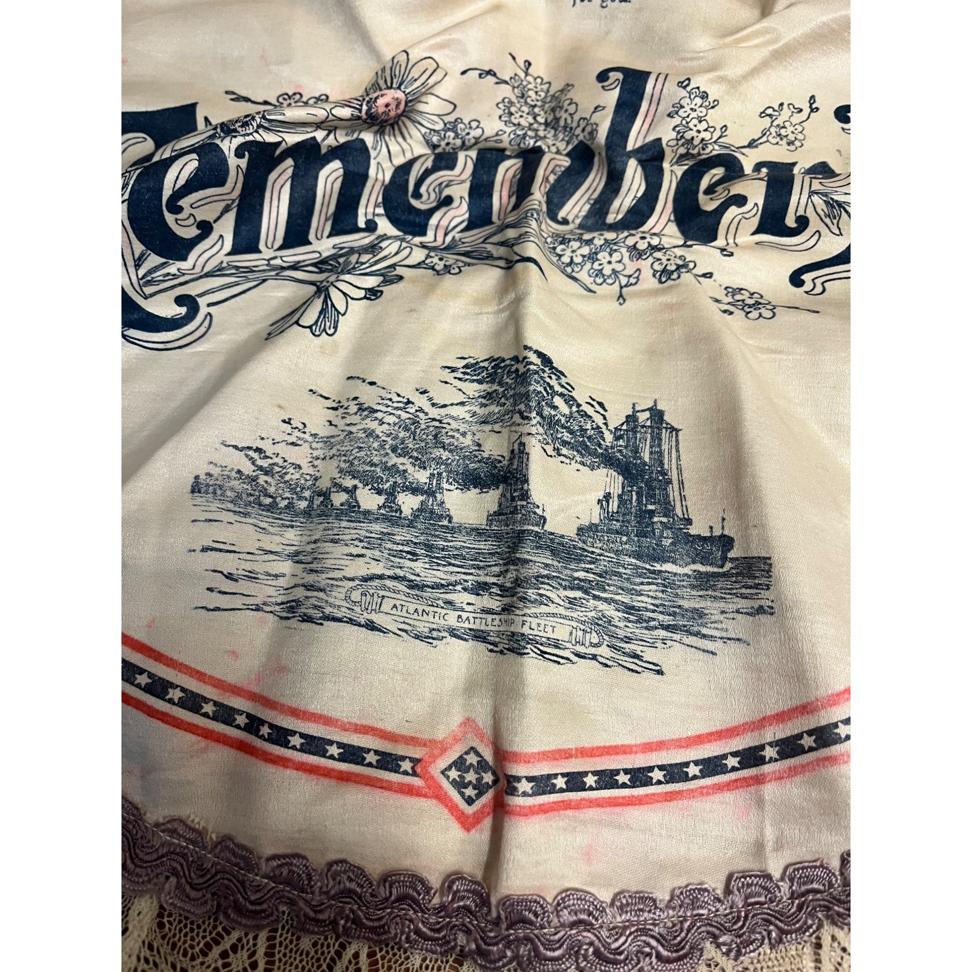 Vintage WW1 Sweetheart Remember Me Pillow Case Letter Pouch w/ Hankerchiefs